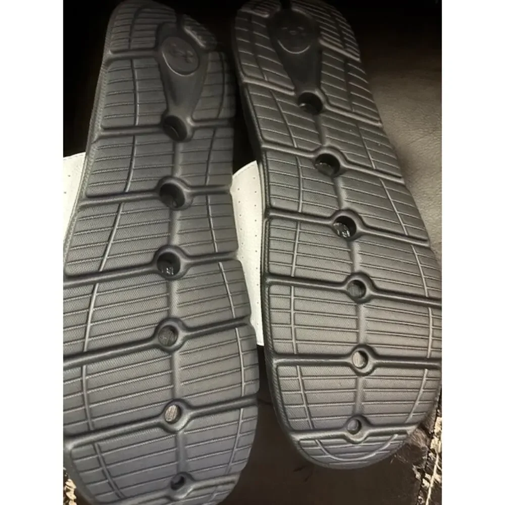 New Men's Armour Ignite Pro Slide Black/White/Black Size 17